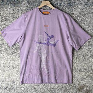 FXLB Shirt Mens Medium Purple Graphic Embroidered number2 Streetwear T-Shirt